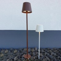 Ai Lati Poldina PEG Bianco Lampada LED da Esterno Giardino con Picchetto Ricaricabile IP54