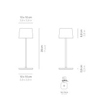 Zafferano Ofelia PRO Battery-powered LED Table Lamp With Contact Base