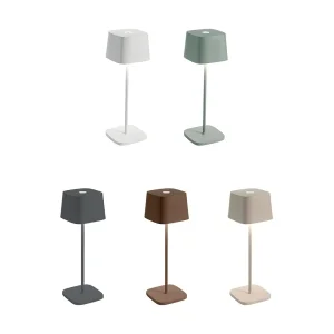 Zafferano Ofelia PRO Lampada LED da Tavolo a Batteria Con Base a Contatto