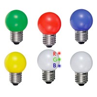Duralamp Lampadina LED Mini Ball E27 0.5W Colorata Multicolore RGB Ping Ball
