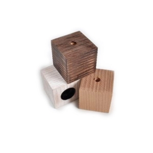 Square Cube E27 Lampholder in Wood
