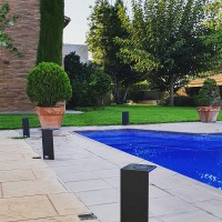 Mantra Chevalier LED Solar Panel Floor Bollard for Outdoor