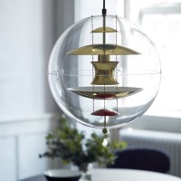Verpan VP Globe Brass Lampada da Sospensione By Verner Panton