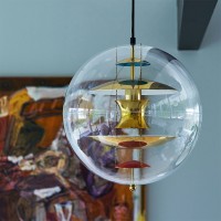 Verpan VP Globe Brass Lampada da Sospensione By Verner Panton