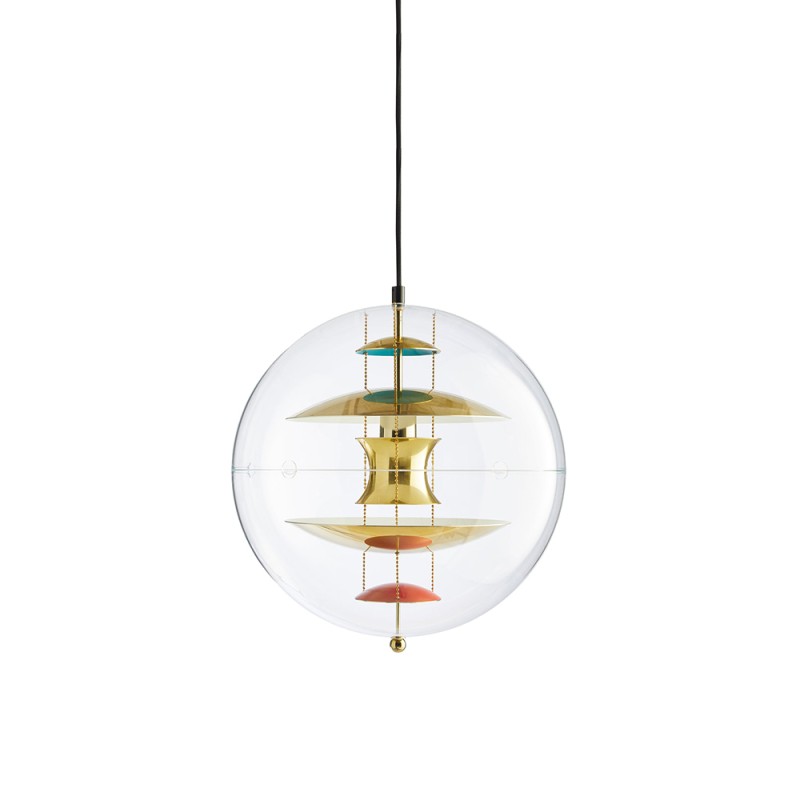 Verpan VP Globe Brass Suspension Lamp By Verner Panton