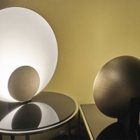 Oluce Siro Curved Dimmable LED Table Lamp By Marta Perla