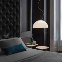 Oluce Sonora 438 Suspension Lamp in Murano Glass By Magistretti