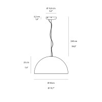 Oluce Sonora 408 Suspension Lamp in Metal By Vico Magistretti