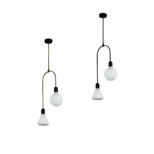 Cattaneo Smith 2S Lampada da Soffitto 2 Bracci Ottone da Interno