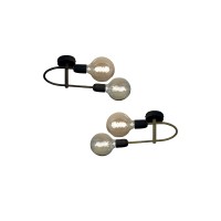 Cattaneo Smith 2P Ceiling Lamp 2 Arms Brass for Indoor