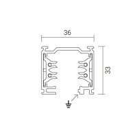 IVela 2 Meters LKM square Track Three phase grey anodized aluminum