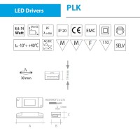 Alimentatore QLT PLK112 14W 45V 350mA per moduli led