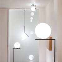 Flos IC C/W 2 Applique Wall or Ceiling Lamp Chrome Finish