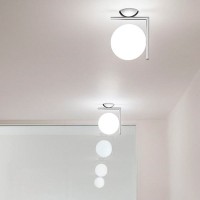 Flos IC C/W 1 Applique Wall or Ceiling Lamp Chrome Finish