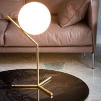 Flos IC T1 High Lampada da Tavolo E14 Ottone Spazzolato By