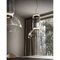 Flos Noctambule Led Suspension Glass Low Cylinder and Bowl by