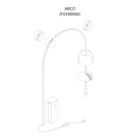 Flos Accessorio Gruppo Rullini Viti Canalina per Arco e Arco LED