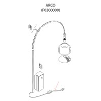 Flos Replacement Electric Wiring with Switch for Arco Lamp