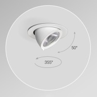 Lampo Recessed 9W LED Downlight DIKOR adjustable horizontally and vertically