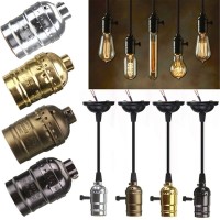 Portalampada E27 Vintage Nero antracite Edison in metallo