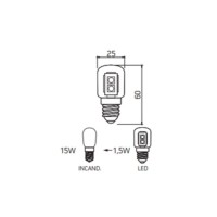 Daylight Italia Lampadina T25 LED E14 1.4W - 15W 130lm 3000K