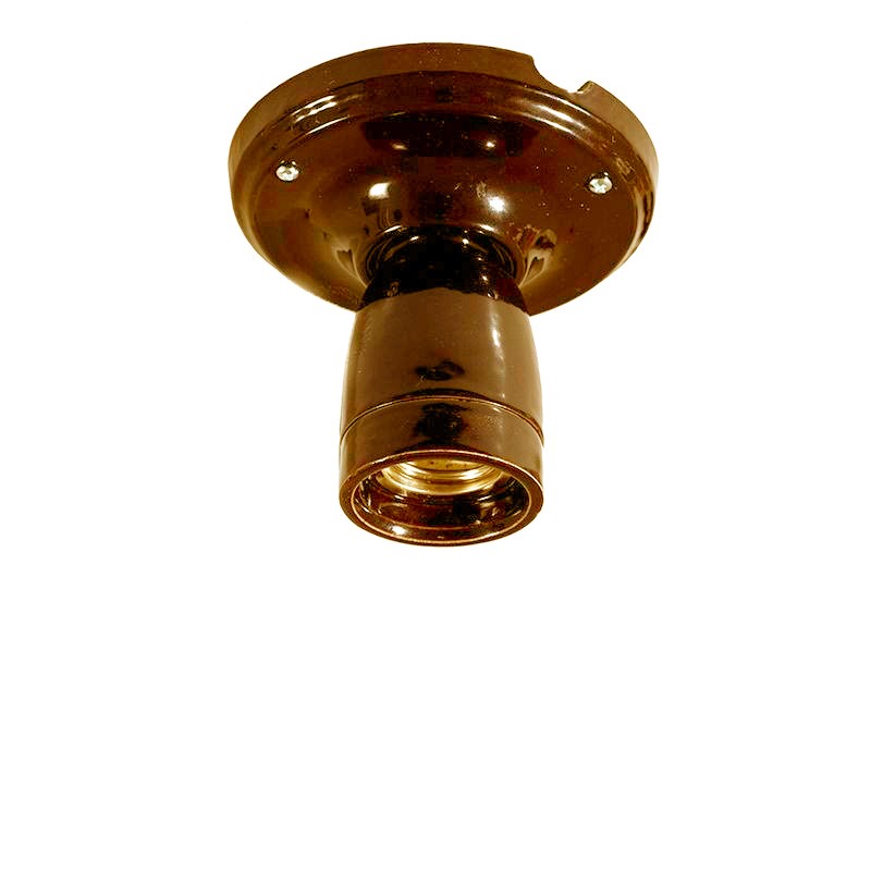 Brown Ceramic Ceiling or Wall Lamp with Lamp holder in Vintage style
