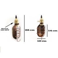 Single Suspension cage vintage oxidized copper steel E27 lamp
