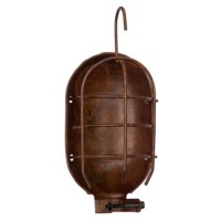 Single Suspension cage vintage oxidized copper steel E27 lamp
