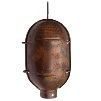 Single Suspension cage vintage oxidized copper steel E27 lamp