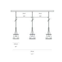 Fontana Arte Flute Triple LED Suspension Lamp for Indoor