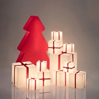 Slide Design Merry Cube Bright LED Christmas Box Decoration