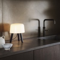 &Tradition Milk NA1 Table Lamp in Glass and Wood for Indoors