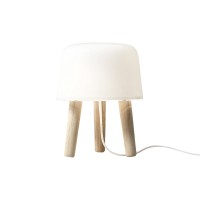 &Tradition Milk NA1 Table Lamp in Glass and Wood for Indoors