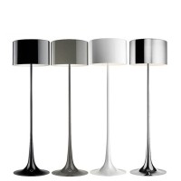 Flos Spun Light F Floor Lamp Shiny Black Dimmer