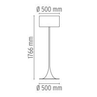 Flos Spun Light F Floor Lamp Shiny White Dimmer