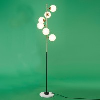 Stilnovo Galassia Floor Lamp in Glass and Base in Carrara Marble