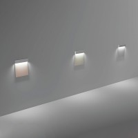 Flos Real Matter LED Recessed Wall Lamp Brushed Steel IP65