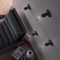 Plafone Nero in ceramica da Soffitto o Parete con portalampada