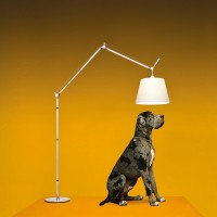 Artemide Tolomeo Mega Floor Dimmable LED Lamp in Parchment