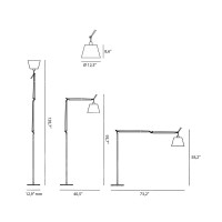 Artemide Tolomeo Mega Floor Dimmable LED Lamp in Parchment