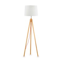 Ideal Lux York Nordic Style Floor Lamp in Natural Wood