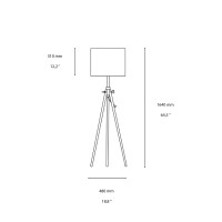 Ideal Lux York Lampada da Terra in Legno Naturale Stile Nordico