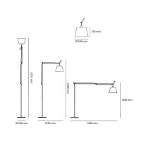 Artemide Tolomeo Mega Floor Dimmable LED Lamp in Satin Ø360mm