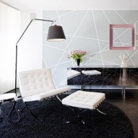Artemide Tolomeo Mega Floor Dimmable LED Lamp in Black Fabric