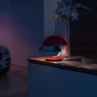 Martinelli Luce Cobra Red Table Lamp 50th Anniversary By Elio Martinelli