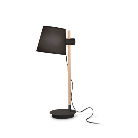 Ideal Lux Axel Table Lamp in Wood with Adjustable Lampshade