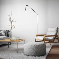 Ideal Lux Minimal Floor LED Lamp in Black Metal