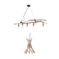 Ideal Lux Driftwood Suspension Lamp with Natural Wood Branches