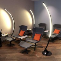 Kundalini Kyudo Floor Lamp with Dimmable and Sliding Arc LED