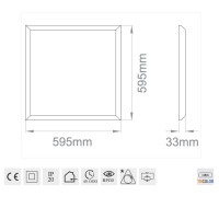 Lampo LED Panel TRICOLOR 40W 600x600mm integrated switch